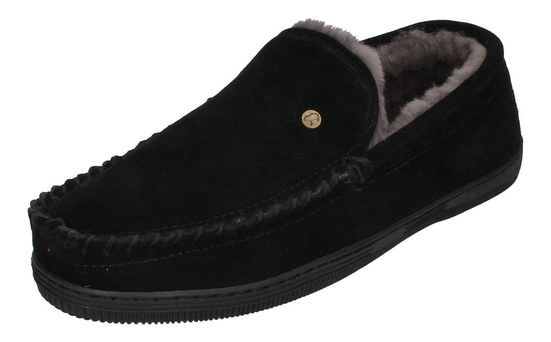 WARMBAT Herrenschuhe Hausschuhe GRIZZLY SUEDE - black-0
