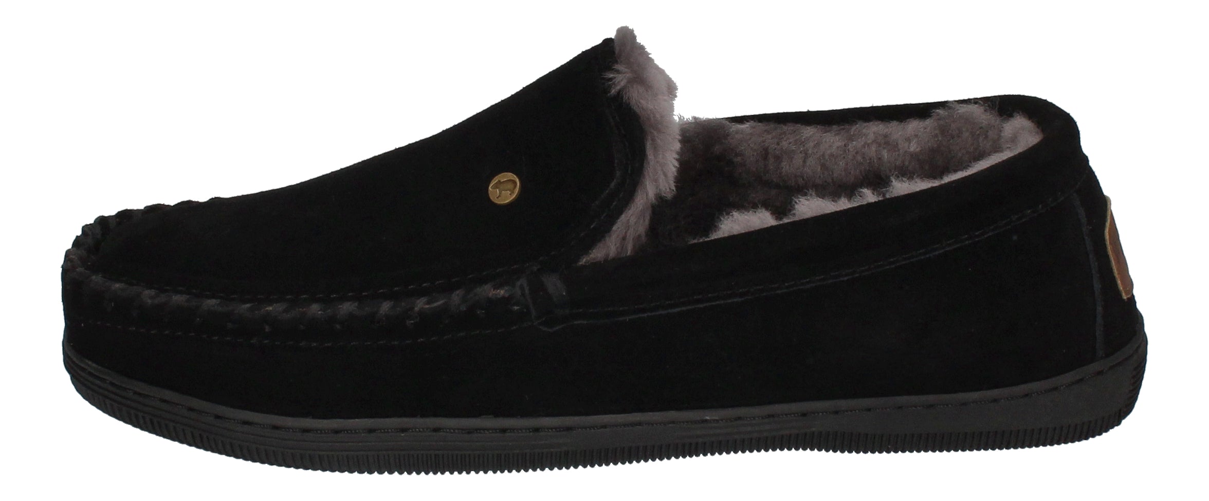 WARMBAT Herrenschuhe Hausschuhe GRIZZLY SUEDE - black-1