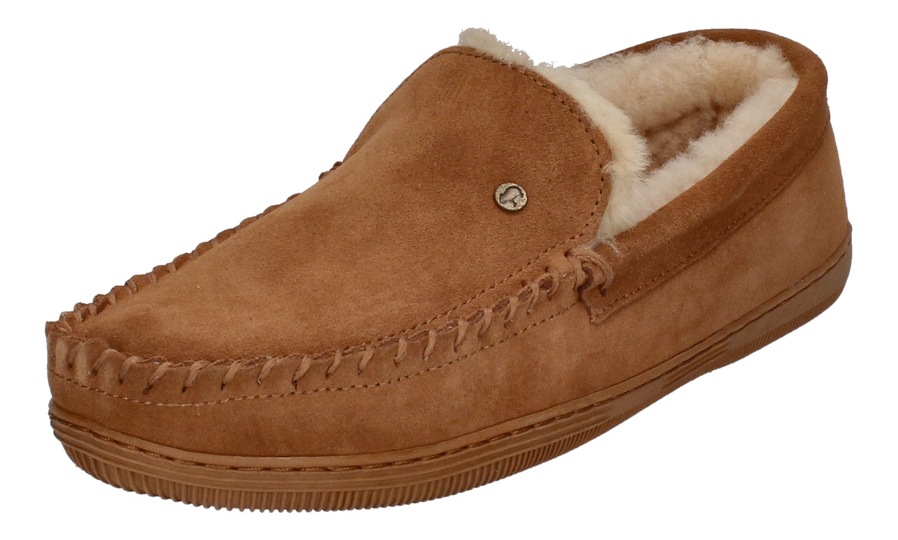 WARMBAT Herrenschuhe Hausschuhe GRIZZLY SUEDE - cognac-0