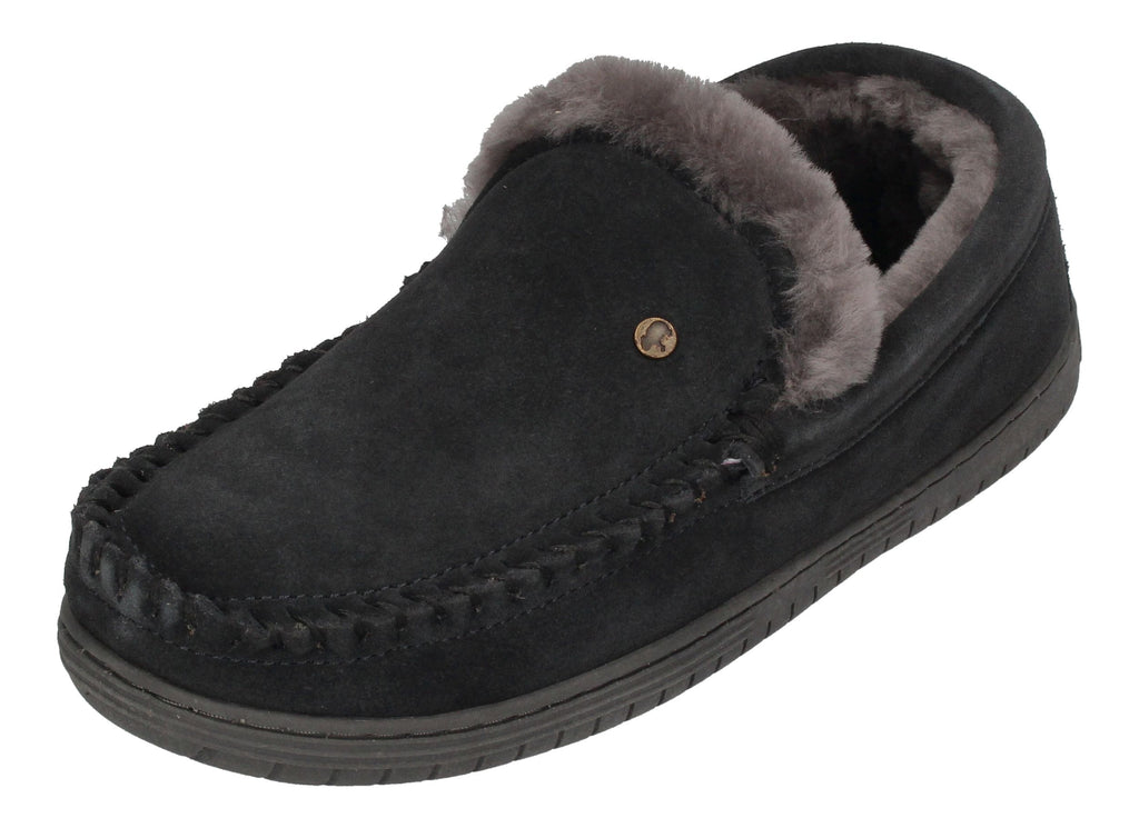 WARMBAT Herrenschuhe Hausschuhe GRIZZLY SUEDE - charcoal