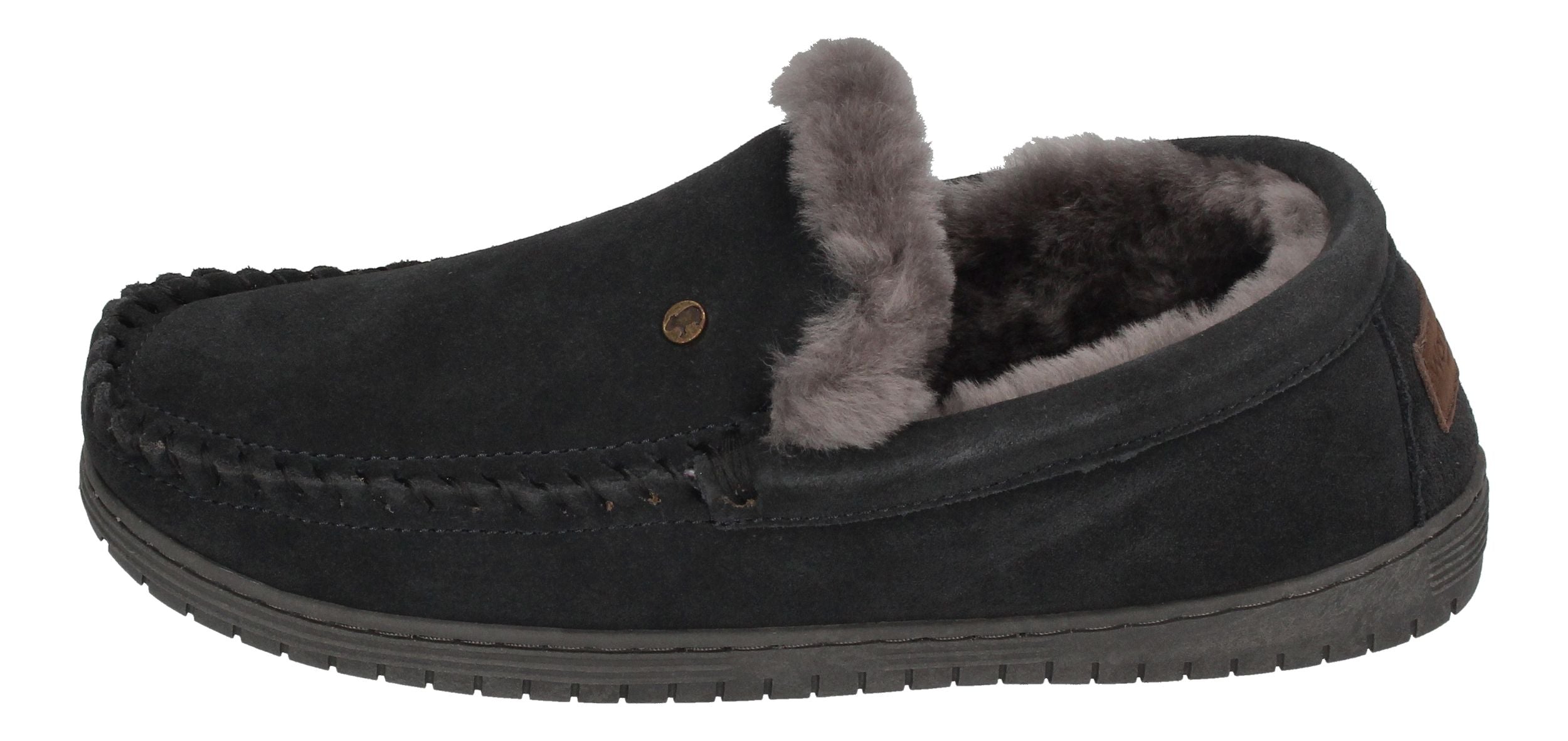 WARMBAT Herrenschuhe Hausschuhe GRIZZLY SUEDE - charcoal