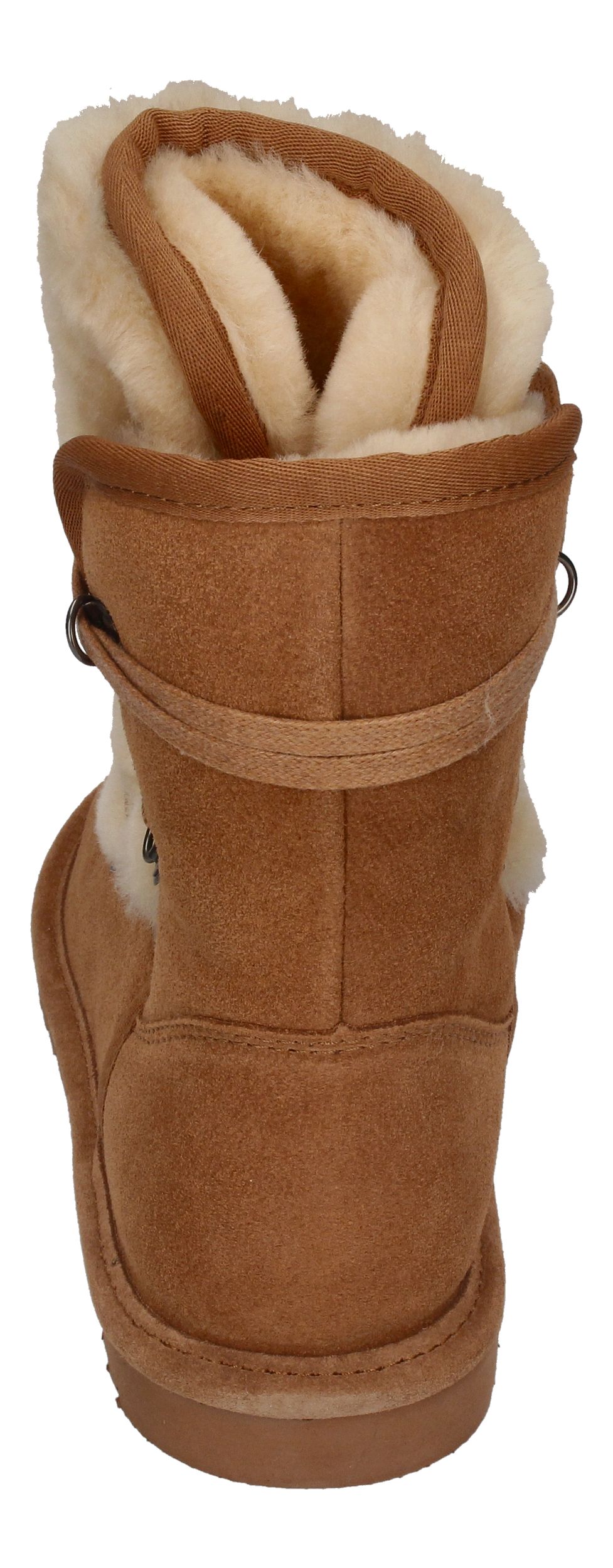 WARMBAT Damenschuhe Schaffell Booties MOONBI SUEDE - cognac